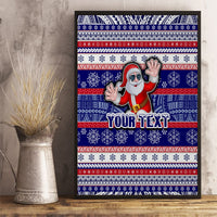Custom American Samoa Christmas Canvas Wall Art Samoan Coat of Arms and Cool Santa Ornament Style LT03 - Polynesian Pride