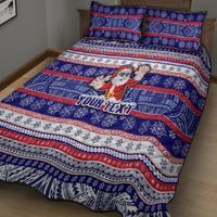 Custom American Samoa Christmas Quilt Bed Set Samoan Coat of Arms and Cool Santa Ornament Style LT03 - Polynesian Pride