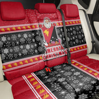 Papua New Guinea Christmas Back Car Seat Cover Santa With Flag Of PNG Polynesian Tribal Xmas Vibe