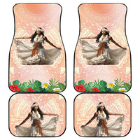 Woman Polynesian Tattoos Car Mats Tropical Flower - Peach Fuzz Color