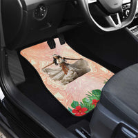 Woman Polynesian Tattoos Car Mats Tropical Flower - Peach Fuzz Color