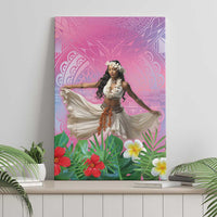 Woman Polynesian Tattoos Canvas Wall Art Tropical Flower - Sweets Vibrant Color