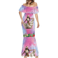 Woman Polynesian Tattoos Mermaid Dress Tropical Flower - Sweets Vibrant Color