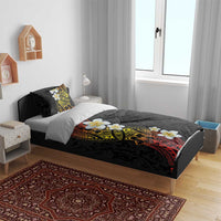 Plumeria Bedding Set Polynesian Tribal Frangipani Sunset