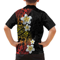 Plumeria Family Matching Short Sleeve Bodycon Dress and Hawaiian Shirt Polynesian Tribal Frangipani Sunset