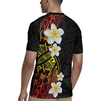 Plumeria Rugby Jersey Polynesian Tribal Frangipani Sunset