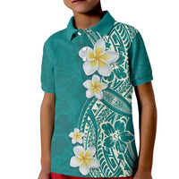 Plumeria Kid Polo Shirt Polynesian Tribal Frangipani Teal LT03 Kid Teal - Polynesian Pride