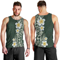 Plumeria Men Tank Top Polynesian Tribal Frangipani Green