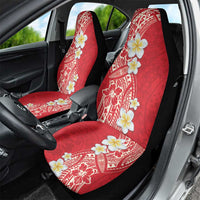 Plumeria Car Seat Cover Polynesian Tribal Frangipani Red