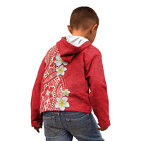 Plumeria Kid Hoodie Polynesian Tribal Frangipani Red LT03 - Polynesian Pride