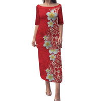 Plumeria Puletasi Polynesian Tribal Frangipani Red