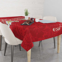 Plumeria Tablecloth Polynesian Tribal Frangipani Red