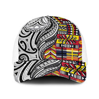 Niue Hiapo and Maori Decoration Tattoos Baseball Net Cap - Polynesian Pride