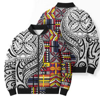 Niue Hiapo and Maori Decoration Tattoos Bomber Puffer Jacket - Polynesian Pride