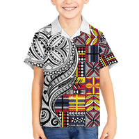 Niue Hiapo and Maori Decoration Tattoos Family Matching Long Sleeve Bodycon Dress and Hawaiian Shirt - Polynesian Pride