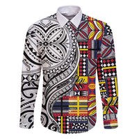 Niue Hiapo and Maori Decoration Tattoos Family Matching Off Shoulder Short Dress and Hawaiian Shirt - Polynesian Pride