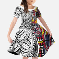 Niue Hiapo and Maori Decoration Tattoos Family Matching Summer Maxi Dress and Hawaiian Shirt - Polynesian Pride