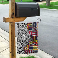 Niue Hiapo and Maori Decoration Tattoos Garden Flag - Polynesian Pride