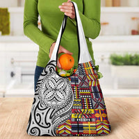 Niue Hiapo and Maori Decoration Tattoos Grocery Bag - Polynesian Pride