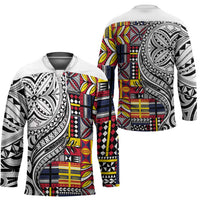 Niue Hiapo and Maori Decoration Tattoos Hockey Jersey - Polynesian Pride