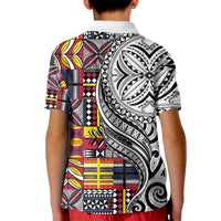 Niue Hiapo and Maori Decoration Tattoos Kid Polo Shirt - Polynesian Pride