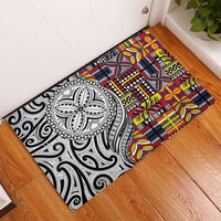 Niue Hiapo and Maori Decoration Tattoos Rubber Doormat - Polynesian Pride