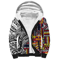 Niue Hiapo and Maori Decoration Tattoos Sherpa Hoodie - Polynesian Pride