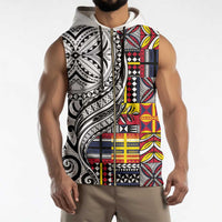 Niue Hiapo and Maori Decoration Tattoos Sleeveless Zip Hoodie - Polynesian Pride