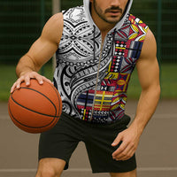 Niue Hiapo and Maori Decoration Tattoos Sleeveless Zip Hoodie - Polynesian Pride