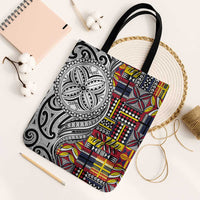 Niue Hiapo and Maori Decoration Tattoos Tote Bag - Polynesian Pride