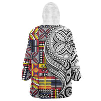 Niue Hiapo and Maori Decoration Tattoos Wearable Blanket Hoodie LT03 - Polynesian Pride