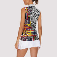 Niue Hiapo and Maori Decoration Tattoos Women Sleeveless Polo Shirt - Polynesian Pride