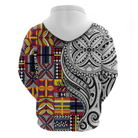 Niue Hiapo and Maori Decoration Tattoos Zip Hoodie LT03 - Polynesian Pride