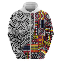 Niue Hiapo and Maori Decoration Tattoos Zip Hoodie LT03 - Polynesian Pride