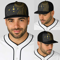 Niue Polynesian Hiapo Tattoo Art Baseball Net Cap Half Style Black Gold Color LT03 - Polynesian Pride