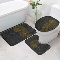 Niue Polynesian Hiapo Tattoo Art Bathroom Set Half Style Black Gold Color LT03 - Polynesian Pride