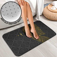 Niue Polynesian Hiapo Tattoo Art Bathroom Set Half Style Black Gold Color LT03 - Polynesian Pride