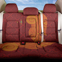Niue Polynesian Hiapo Tattoo Art Back Car Seat Cover Half Style Red Yellow Color - Polynesian Pride