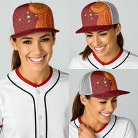 Niue Polynesian Hiapo Tattoo Art Baseball Net Cap Half Style Red Yellow Color LT03 - Polynesian Pride