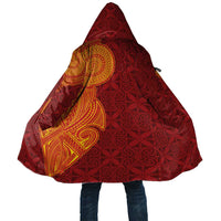 Niue Polynesian Hiapo Tattoo Art Cloak Half Style Red Yellow Color LT03 Unisex Red - Polynesian Pride
