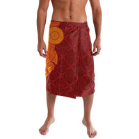 Niue Polynesian Hiapo Tattoo Art Lavalava Half Style Red Yellow Color - Polynesian Pride