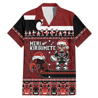 New Zealand Christmas Family Matching Mermaid Dress and Hawaiian Shirt Meri Kirihimete Aotearoa Warrior on Waka with Maori Art Tattoo
