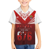 Mate Ma'a Tonga Rugby Family Matching Off The Shoulder Long Sleeve Dress and Hawaiian Shirt Six Seven Six to The World