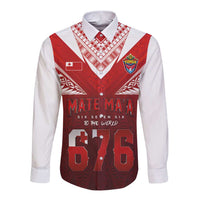 Mate Ma'a Tonga Rugby Long Sleeve Button Shirt Six Seven Six to The World