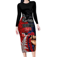 Aotearoa and Samoa Toitu Te Tiriti Family Matching Long Sleeve Bodycon Dress and Hawaiian Shirt Honour the Treaty - Te Tiriti Is Us