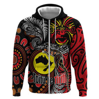 Aotearoa and Australia Toitu Te Tiriti Zip Hoodie Honour the Treaty - Stand Together Stand Stronger