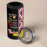 Aotearoa and Niue Toitu Te Tiriti 4 in 1 Can Cooler Tumbler Honour the Treaty - Fight Together Stand Together