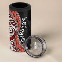 Aotearoa Maori Stylized Koru - Silver Ferns 4 in 1 Can Cooler Tumbler