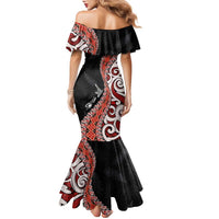 Aotearoa Maori Stylized Koru - Silver Ferns Family Matching Mermaid Dress and Hawaiian Shirt