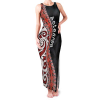 Aotearoa Maori Stylized Koru - Silver Ferns Family Matching Tank Maxi Dress and Hawaiian Shirt